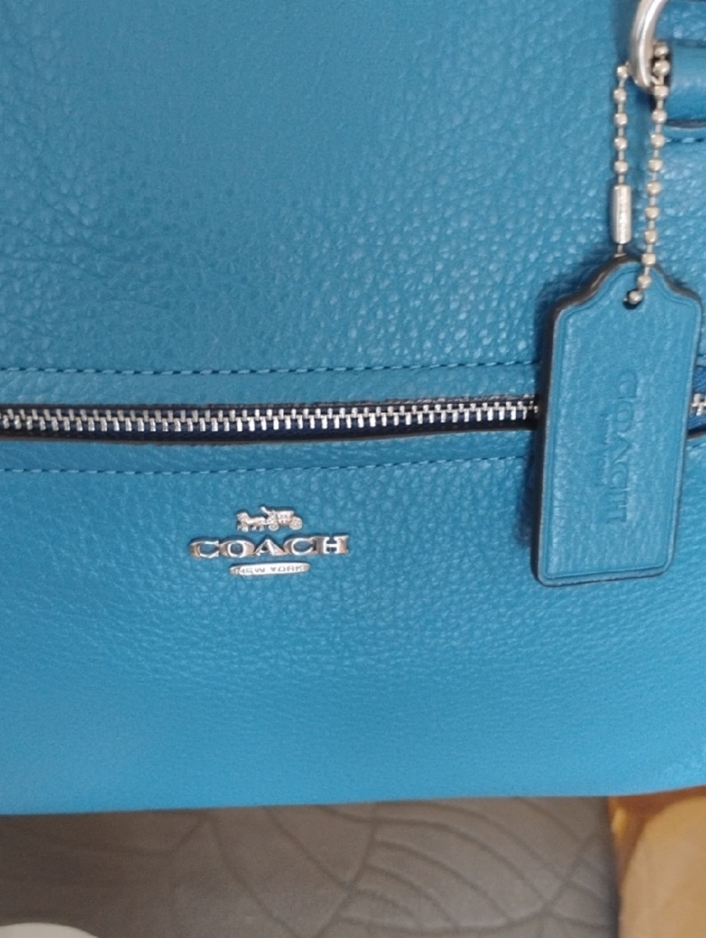 Coach Blue Pebbled Leather Crossbody Bag - Picture 4 of 8